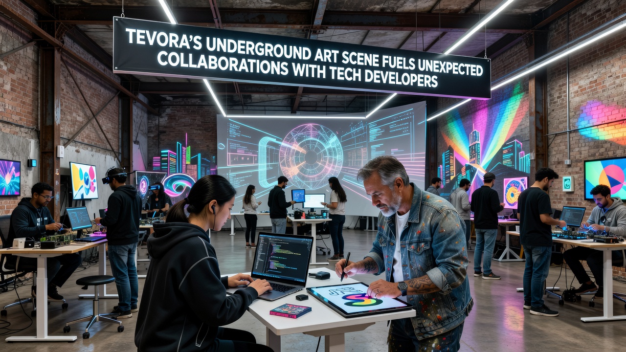 Close-up of a collaborative installation combining projection mapping and custom sensor hardware in a Tevora studio